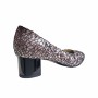 Oferta marimea 39 - Pantofi eleganti dama, mozaic metalic , din piele naturala box, toc 5 cm - LNA74MM